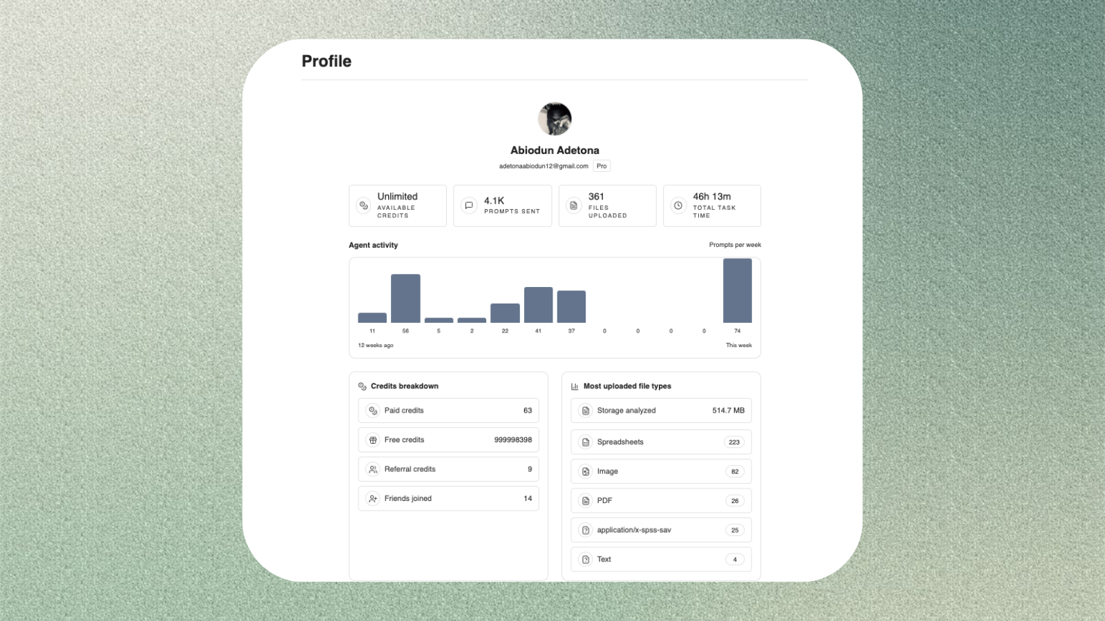 Profile activity and usage insights in Decide