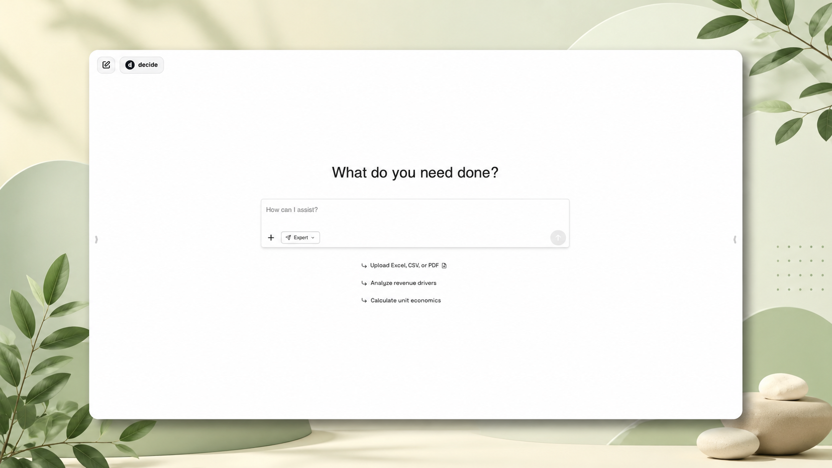 Decide prompt interface for spreadsheet and data work